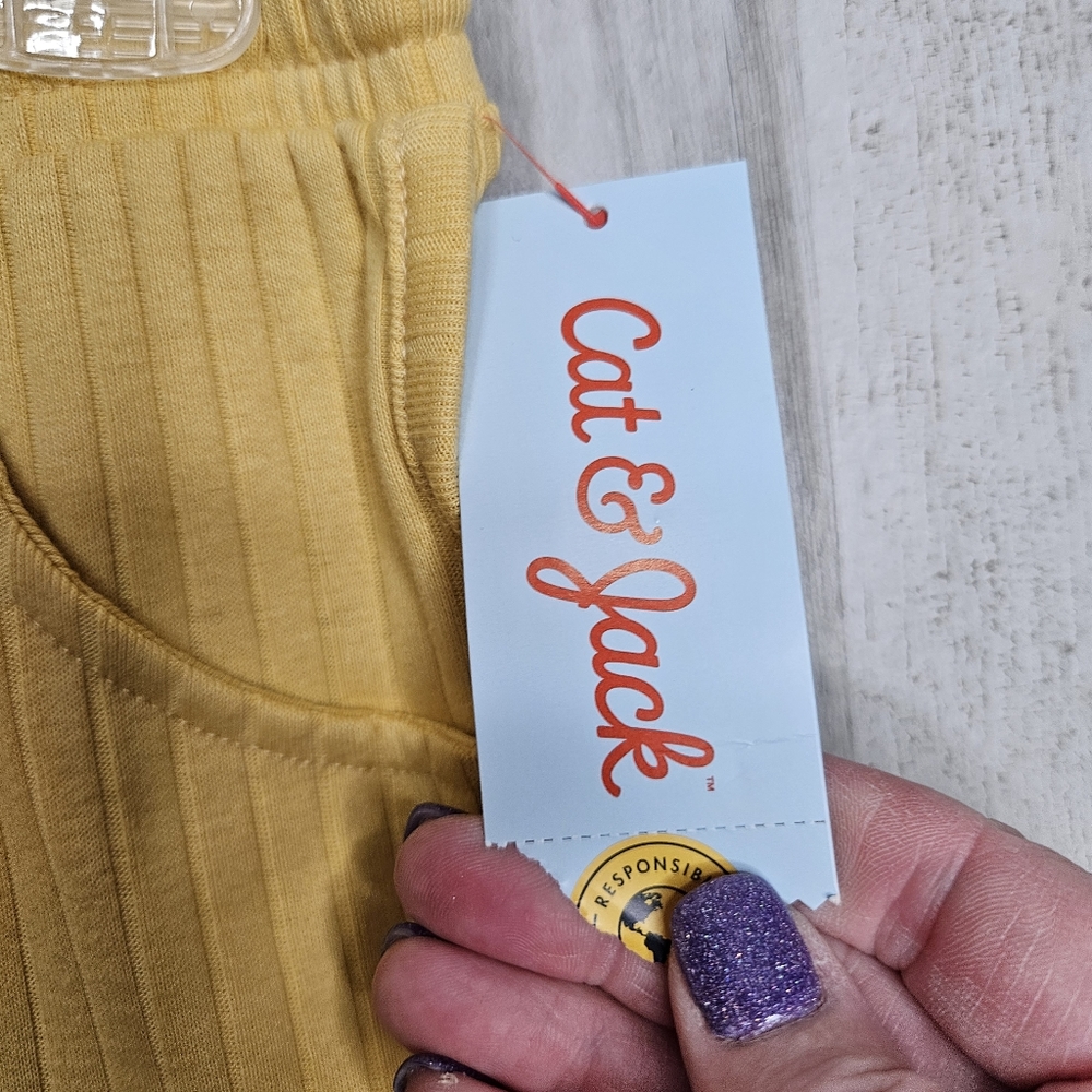 Cat & Jack Girl's Yellow Athletic Shorts Pockets Stretch NWT Girl's Large Plus - Picture 6 of 8